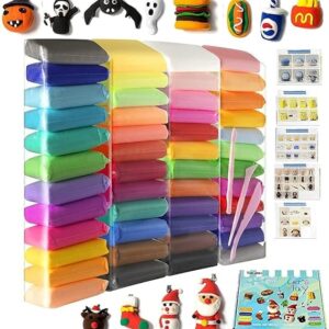 Eclet 24 Pcs Colours Colors Air Dry Clay. Super Light DIY Clay for Model Air Dry Clay Fun Toy, Creative Art DIY Crafts, Gift for Kids ((Clay Pack of 24 Pcs)